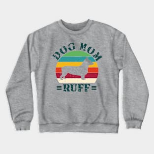 dog mum ruff funny , dog lover vintage valentines funny dog Crewneck Sweatshirt